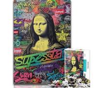 Puzzles pour Adultes 1000 Puzzles Mona Lisa est drôle, Jeux éducatifs Jouets à Faire soi-même, idéal comme Cadeau pour Toute la Famille à partir de 14 Ans 38x26cm