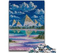 Puzzles pour Adultes 1000 Puzzles Mystérieuses Pyramides égyptiennes pour 14+ Jeu de défi Unique Jeux en Famille Cadeaux d'anniversaire de Noël 50x75cm