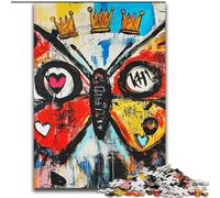 Puzzles pour Adultes 1000 Puzzles Papillons Style Basquiat, Parfaits pour Les Adolescents, Les Liens familiaux, Les Casse-têtes et Les Cadeaux de décoration d'intérieur DIY (Taille 26x38cm)