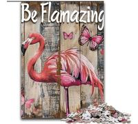 Puzzles pour Adultes 1000 Puzzles Peinture à l'huile Flamingo Anti-Stress Défi Difficile Décoration d'intérieur Unique et Cadeaux (Taille 50x75cm)