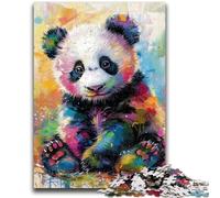 Puzzles pour Adultes 1000 Puzzles Peinture de Panda pour 14+ Jeu de défi Unique Jeux de Famille Cadeaux d'anniversaire de Noël 50x75cm