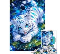 Puzzles pour Adultes 1000 Puzzles Petit Tigre Blanc Activités Amusantes à la Maison pour Toute la Famille Jeu Manuel pour Les 14 Ans et Plus (38x52cm)