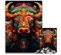 Puzzles pour Adultes 1000 Puzzles psychédéliques Buffalo, pour Les Anniversaires, Les Vacances, Noël 50x75cm/19,68x29,52 Pouces