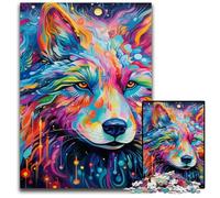 Puzzles pour Adultes : 1000 Puzzles psychédéliques représentant des Loups, Casse-tête éducatif pour Adultes, décoration Artistique pour la Maison et Le Bureau, à partir de 14 Ans, 50x75 cm