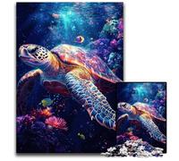 Puzzles pour Adultes 1000 Puzzles Puzzle Tortue Fantaisie Soulagement du Stress Staycation Kill Time, Une œuvre d'art pour et 14 Ans 26X38CM