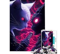 Puzzles pour Adultes 1000 Puzzles Samurai Devon Rex Cat Showdown activités Amusantes à la Maison Jeux familiaux Anti-Stress pour Les 14 Ans et Plus (50x75cm)