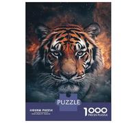 Puzzles pour Adultes 1000 Puzzles Tiger Majesty Cosmic Flames Puzzles pour Adolescents Jeux Amusants Course De Vitesse Manuelle Offrez-Leur des Cadeaux pour Toute La Famille 52x38cm/1000pcs