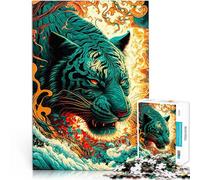 Puzzles pour Adultes 1000 Puzzles Tigre Fait de Papier，pour Les 14 Ans et Plus Jeu éducatif pour Les familles Collection d'artistes, Beaux-Arts。Taille：38x52cm/14.9x20.4pouce