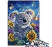 Puzzles pour Adultes 1000 Puzzles Tournesol Koala Aidez Le Cerveau à exercer des Jouets addictifs pour cultiver la Patience Décoration Parfaite 26x38cm