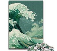 Puzzles pour Adultes 1000 Puzzles Vagues de Style Japonais pour 14+ Jeu de défi Unique Jeux de Famille Cadeaux d'anniversaire de Noël 26x38cm