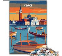Puzzles pour Adultes 1000 Puzzles Venise au crépuscule, pour 14 Ans et Plus pour s'amuser en Famille et Jouer en soirée Collection d'artistes, Beaux-Arts 26x38cm