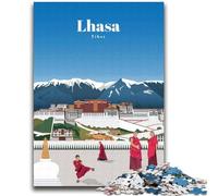 Puzzles pour Adultes 1000 Puzzles Voyage au Tibet Jeux éducatifs Décoration de la Maison Jeu éducatif pour Anniversaire, Noël (Taille 38x52cm)