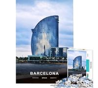Puzzles pour Adultes 1000 Puzzles W Hotel Barcelone défi d'intelligence cérébrale Jouet addictif Jeu Manuel Une œuvre d'art idées Cadeaux (Taille 38x26cm)