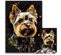 Puzzles pour Adultes 1000 Puzzles Yorkshire Terrier à Faire soi-même, décoration, défi cérébral, pour Adultes, Famille, Cadeau de Vacances 26x38cm/10,23x14,96 Pouces
