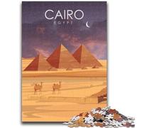 Puzzles pour Adultes 1000 Pyramides du Caire, Égypte, Jeu éducatif, Jouet, décoration Murale, Cadeaux d'anniversaire et de Noël Uniques (Taille 50x70cm)