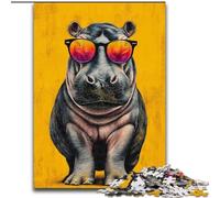 Puzzles pour Adultes 1000 rhinocéros à Lunettes, Casse-tête pour décoration Murale, Cadeaux d'anniversaire et de Noël Uniques pour Les 14 Ans (Taille 50x75cm)