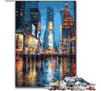 Puzzles pour Adultes 1000 scènes de Rue de New York Puzzle en Bois 50x75cm Jeu Familial interactif, défi cérébral, Jouet éducatif