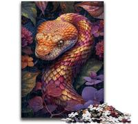 Puzzles pour Adultes 1000 Serpents dans Les Fleurs Jeu Familial Soulagement du Stress Défi Difficile Cadeaux du Père Noël Secret 26x38cm