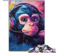 Puzzles pour Adultes 1000 singes avec écouteurs, Anti-Stress, défi Difficile, Cadeaux du Père Noël Secret pour Les 14 Ans et Plus (Taille 26x38cm)