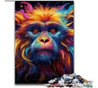 Puzzles pour Adultes 1000 singes colorés en Bois, pour Les Parents, Les Amoureux et Les Amis - 14 Ans et Plus 50x75cm Fête d'anniversaire pour Hommes et Femmes