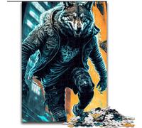 Puzzles pour Adultes 1000 Street Wolf Puzzles en Carton, Cadeau de Noël, idéal pour Le Bureau, la Chambre, Le Salon, 1000 pièces(26x38cm)