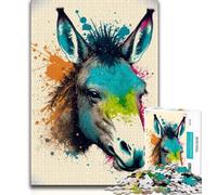 Puzzles pour Adultes 1000 têtes d'âne colorées 1000 pièces pour Adultes, Jouets éducatifs et éducatifs, Jeux de Famille, Cadeaux pour Amis et Famille (Taille 38x26cm)