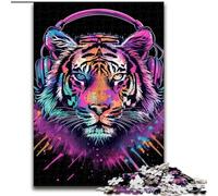 Puzzles pour Adultes 1000 Tigre avec Casque Un Casse-tête Stimulant pour Les Adolescents, Parfait pour la décoration intérieure ou comme Cadeau (Taille : 26x38cm)