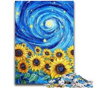 Puzzles pour Adultes 1000 tournesols Van Gogh, Jeux d'activités familiales stimulants, Jouets à Faire soi-même pour décoration Murale, Cadeaux 26x38cm