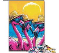 Puzzles pour Adultes 1000 Trois Flamants Roses, Jouets de Divertissement Familial, idéal comme Cadeau pour Toute la Famille à partir de 14 Ans (Taille 50x75cm)