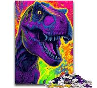 Puzzles pour Adultes 1000 Tyrannosaurus Rex psychédéliques, pour Les 14 Ans et Plus, Chaque pièce est Unique - Jeu Amusant et Stimulant pour Toute la Famille, Bon Cadeau 50x75cm