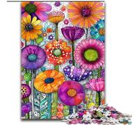 Puzzles pour Adultes 1000 œuvres Florales, Difficiles et complexes, avec des pièces entièrement imbriquées de Formes aléatoires (Taille 26x38cm)