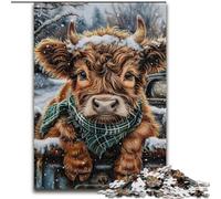 Puzzles pour Adultes 1000 Vaches des Highlands Mignonnes, pour Les 14 Ans et Plus Décoration d'intérieur comme Cadeau pour Toute la Famille et Les Amis (Taille 26x38cm)