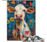 Puzzles pour Adultes 1000 Vaches Fleuries, Jeu de réflexion pour Adolescents, pour Une soirée de Jeux en Famille (Taille 26x38cm)