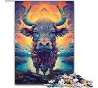 Puzzles pour Adultes 1000 Vaches sur la Montagne Nature en Bois, pour Adolescents 14 Ans et Plus, décoration d'intérieur 50x75cm, décoration Artistique DIY, Cadeau d'anniversaire idéal