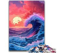 Puzzles pour Adultes 1000 Vagues au Soleil couchant Puzzles pour Adolescents, Jeu Stimulant pour est idéal comme Cadeau pour Toute la Famille 38x26cm