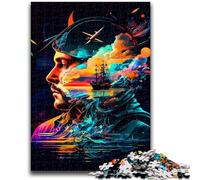 Puzzles pour Adultes 1000 Visages fantastiques Jeu éducatif Défi Jouet Décoration Murale Cadeaux d'anniversaire et de Noël Uniques 38x26cm