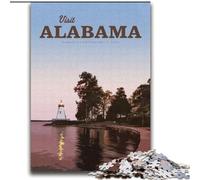 Puzzles pour Adultes 1000 Visitez l'Alabama Aidez Le Cerveau à exercer des Jouets addictifs pour cultiver la Patience Interaction Parent-Enfant (38x52cm) 1000 pièces