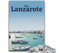Puzzles pour Adultes 1000 Visitez Lanzarote Jeu éducatif Familial Offrez des Cadeaux pour Toute la Famille à partir de 14 Ans (Taille 50x75cm)