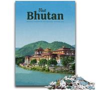 Puzzles pour Adultes 1000 Visitez Le Bhoutan Jeu éducatif Familial Offrez des Cadeaux pour Toute la Famille à partir de 14 Ans (Taille 50x75cm)
