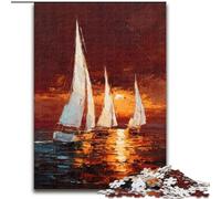 Puzzles pour Adultes 1000 voiliers, Peinture à l'huile, Jouets de Divertissement Familial, idéal comme Cadeau pour Toute la Famille (14 Ans et Plus) (Taille 26x38cm)