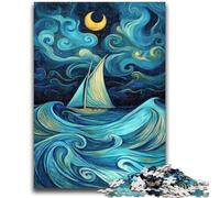 Puzzles pour Adultes 1000 voiliers sous Le Ciel Nocturne, défi d'intelligence cérébrale, Jouets addictifs, Cadeau Amusant pour Les 14 Ans et Plus, 50x75cm
