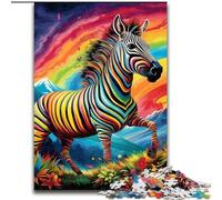 Puzzles pour Adultes 1000 zèbres colorés Puzzles en Carton, adaptés aux Anniversaires, Halloween, Thanksgiving, Pâques 1000 pièces(26x38cm)