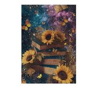 Puzzles pour Adultes 1000pcs(38x26cm) Galactic Book Stack with Sunflowers Puzzles pour Adultes, Jouet, Décoration Murale, Amusant Et Humoristique, pour Les Joueurs 1000pcs(38x26cm)