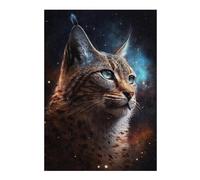 Puzzles pour Adultes 1000pcs(38x26cm) Galactic Lynx Portrait-3 Puzzles pour Adolescents : Jouets Anti-Stress, Amusants Et Divertissants pour des Activités À La Maison, 1000pcs(38x26cm)