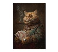 Puzzles pour Adultes 1000pcs(38x26cm) Puzzle Royal Cat with Cigar Jeux De Puzzle en Famille - Défi Difficile - Jeu Stimulant - Cadeaux