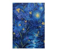 Puzzles pour Adultes 1000pcs(38x26cm) S Puzzle Starry Night Iris Garden Jeux De Puzzle en Famille - Défi Difficile - Jeu Stimulant - Cadeaux