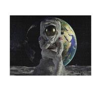 Puzzles pour Adultes 1000pcs(52x38cm) Astronaut on The Moon with Earth in Background Puzzle pour Adultes - Décoration Murale - Cadeaux Souvenirs pour Vos Proches 1000pcs(52x38cm)