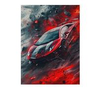 Puzzles pour Adultes 1000pcs(52x38cm) Red Sports Car Speeding Through Flames Puzzle, Jouet, Décoration Murale, Décoration Parfaite, Cadeaux Uniques d'anniversaire Et De Noël 1000pcs(52x38cm)