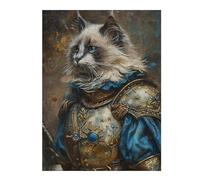 Puzzles pour Adultes 1000pcs(52x38cm) Royal Cat Armor Portrait Puzzles pour Adultes, Jouet, Décoration Murale, Amusant Et Humoristique, pour Les Joueurs 1000pcs(52x38cm)