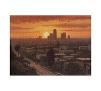Puzzles pour Adultes 1000pcs(52x38cm) Vintage Los Angeles Sunset Puzzle pour Adultes - Décoration Murale - Cadeaux Souvenirs pour Vos Proches 1000pcs(52x38cm)